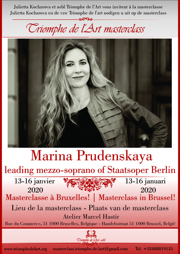 Affiche. Triomphe de l|art masterclass, par Marina Prudenskaya, leading mezzo-soprano of Staatsoper Berlin. 2020-01-13